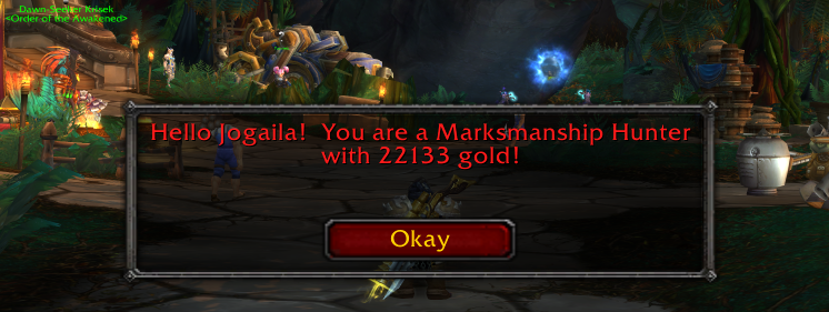 AddOn Displayed in WoW